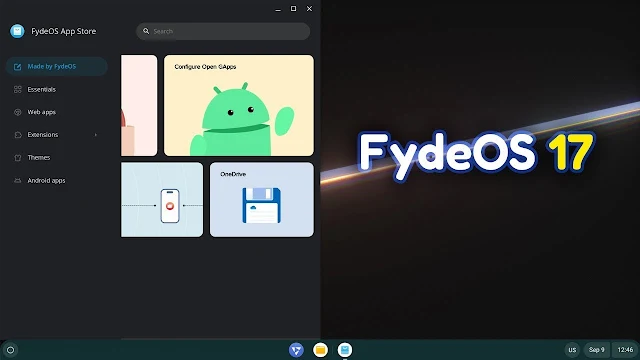 تحميل اخف نظام اندرويد للكمبيوتر FydeOS 17 اخر اصدار لكل الاجهزة